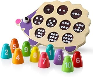 Play Brainy™ Fun, Kid-Friendly and Math Educational- Easy Number Game-Toddler Puzzle- 3D Baby Animal Hedgehog Puzzle- STEM Montessori Learning Toy- Ideal for Baby, Toddler, and Kids.