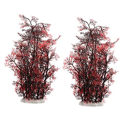 Ipetboom Acuario joyas 2 piezas tanque de peces plantas de coral árbol simulación de frescura/