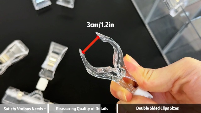 50 Clip Trasparenti Per Cartelli POP – Portaetichette Per Scaffali, A Doppia Morsa Con Snodo Sferico, Rotazione 360°, Per Prezzi E Promo - 2