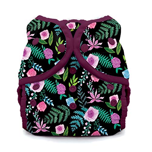 Image of Thirsties Duo Wrap Reusable Cloth Diaper Cover, Snap Closure, Floribunda Size One (6-18 lbs)