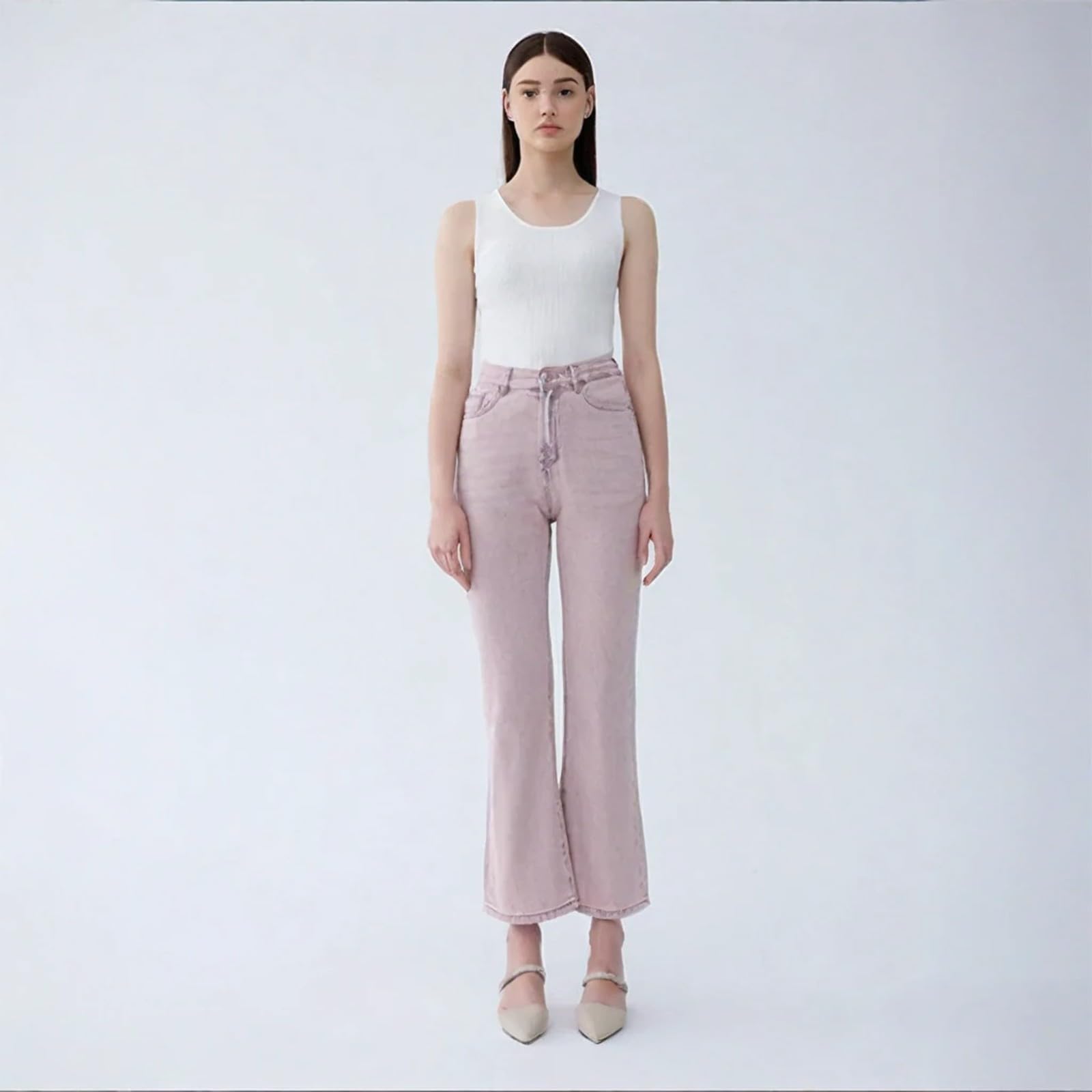 Pantalones vaqueros de cintura alta para mujer, pantalones vaqueros de pierna ancha, pantalones vaqueros boyfriend Bootcut pantalones de percusión bajos elásticos Y2K Vintage Streetwear Comfort Fit