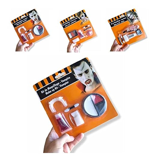 ANTEVIA - Kit de Maquillage pour Visage Vampire Halloween | Plus DE 10 MODÈLES | Déguisement Enfant Kermesse (Halokup Vampire)