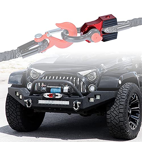 2X Flat Winch Shackle Mount Set Aluminum Alloy Rescue Trailer Hook Connector Compatible With Jeep Rubicion Rhino Warn Factor Smity Towing Truck Strap D-Ring #TOP2