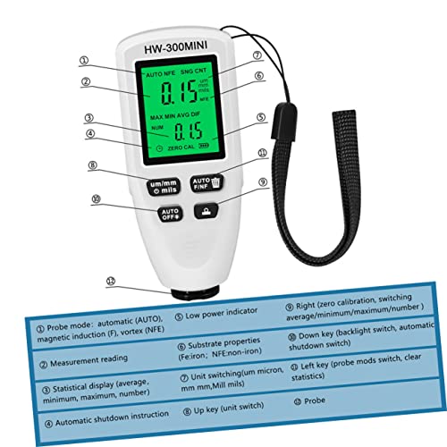 Calibrador digital para espesor de recubrimiento automotriz miniatura 6