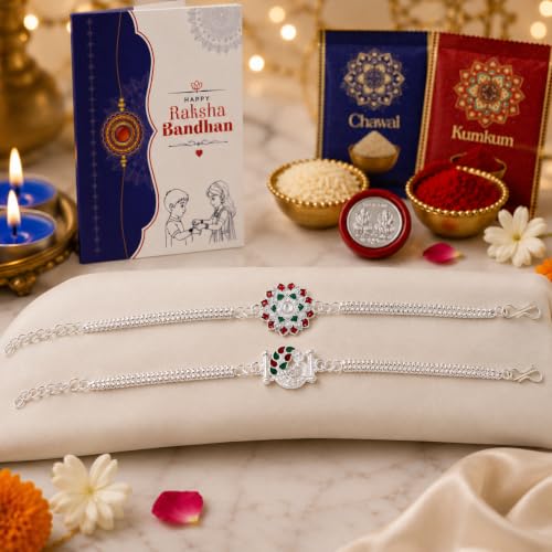 Image of Oblivion Tea Light Candle for Brother - Rakhi for Brothers, Silver Color Coin & Greeting Card, Gift for Bhai, Bhabhi & Kids, Traditional Raksha Bandhan Celebration Combo Kit 2025