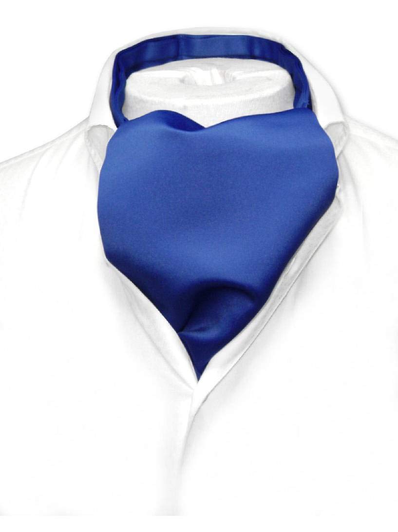 Vesuvio Napoli ASCOT Solid ROYAL BLUE Color Cravat Men's Neck Tie