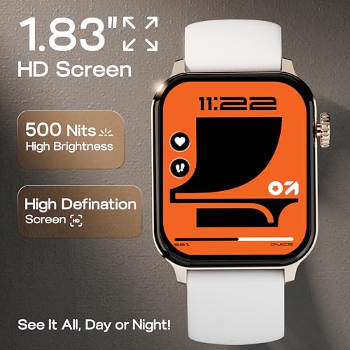 Image of GOBOULT Drift2 Smart Watch 1.83'' HD Display,15 Days Battery Life, 150+Watchfaces, 500 Nits Brightness, AI Voice Assistant, SpO2 Monitoring (Carbon Black) (Storm Grey)