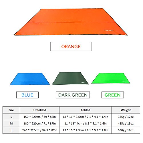 DECDEAL Multifuncional Ultralight Outdoor Waterproof Tent Tarp Footprint Folha de chão Folha de cobe