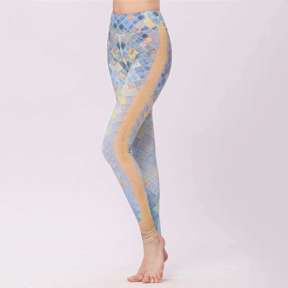 Yogahosen Damen, Yoga Pants Damen Omens High Waist Gym Sport Leggings Tummy Control Running Workout Kompressionsstrumpfhose Stretch Trainingshose Mit Aufdruck,A-M