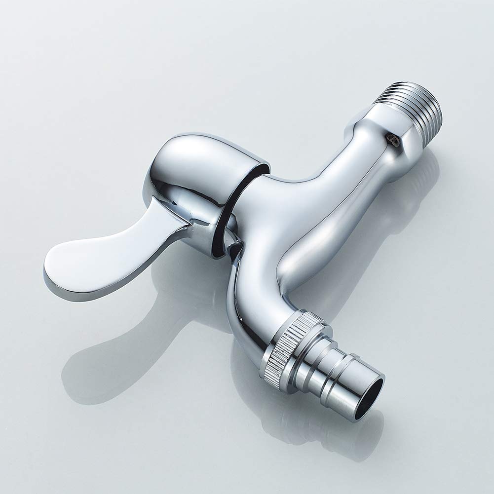 Ibergrif M22002, Grifo de Lavadora, Grifo de Pared Agua Fría, Crome, Plata