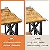 GreenForest Coffee Table with Round Corner, Farmhouse Center Table with 2-Tier Storage Shelf X-Frame Design for Living Room, 39 inch Walnut