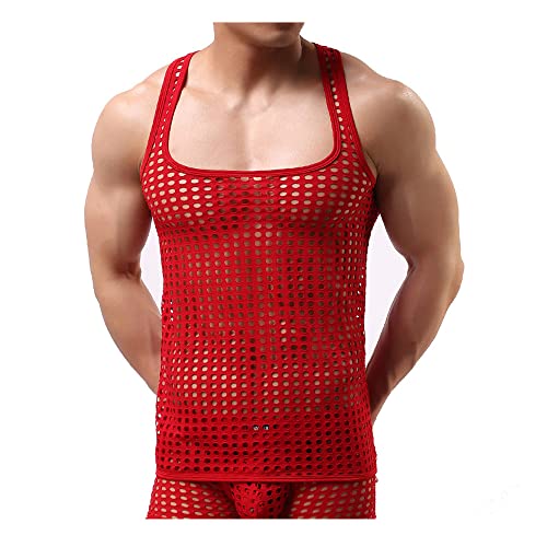 Débardeur en résille ultra léger avec maille filet transparente pour homme audacieux