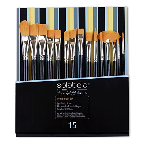 Solabela® Artist Brushes. Set of 15 – Rome Art Brush Set
