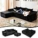 YSVDGA 267 cm Modular Sectional Sofa Boneless Couches for Living Room L-Shaped Corner Couch with Chaise and Movable Ottoman Upholstered Modular Cloud Sofas with Pillow No Assembly Required