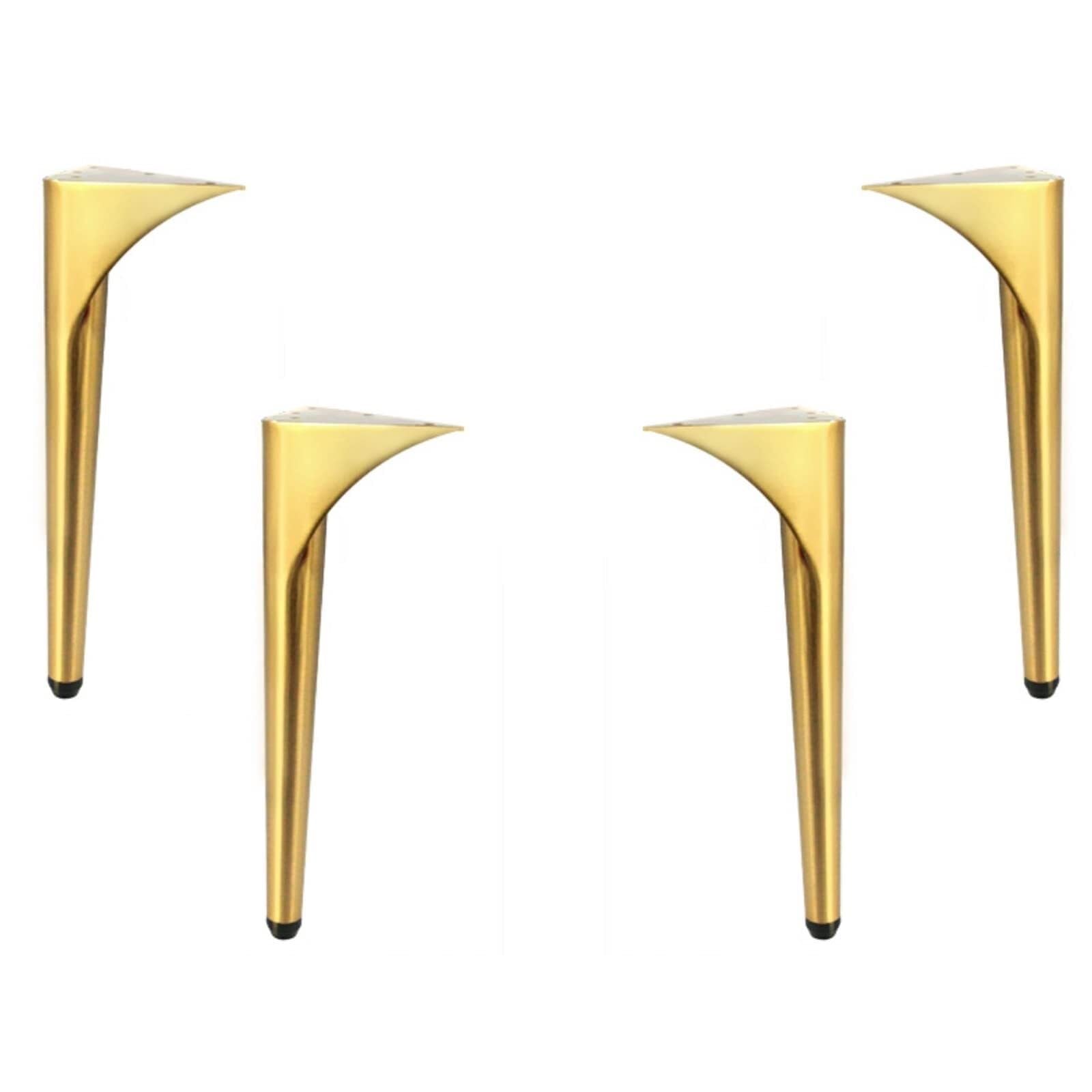 UYHBCNQD Desk Replacement Legs Set 4Pcs Furniture Legs Adjustable Furniture Foot Stainless Steel Dresser Extenders Feet Sofa Support Legs(Gold,33cm)