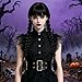 Juziviee Girls Braided Black Wigs for Gothic Costume Women Cute Soft Black Wig with Bangs for Halloween Costume Cosplay JZ025BK