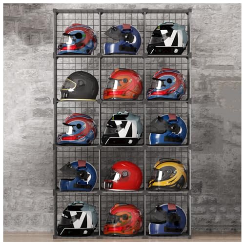 Étagère de rangement mobile métallique pour casques de moto et outils de garage