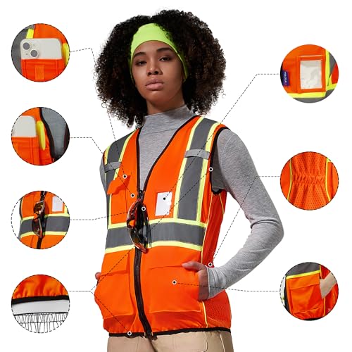 Image of AYKRM 11 color Ladies High Vis Reflective Safety Vest for Women