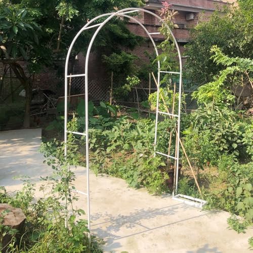 Arco de jardín de metal blanco regulable, enrejado para plantas y bodas 4