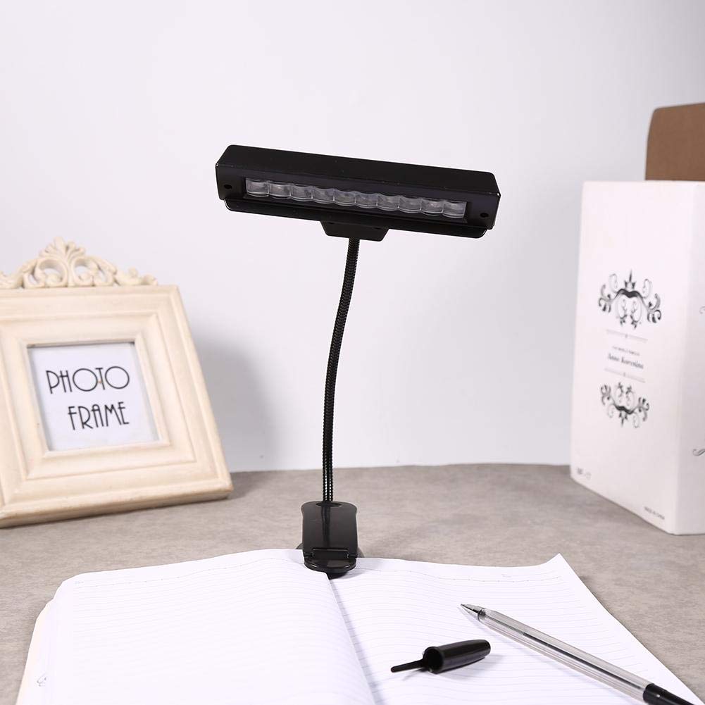 Lámpara LED con clip, lámpara de mesa de cuello de cisne flexible con clip antideslizante, adecuada para atril, piano, escenario de orquesta, escritorio, mesa, club oscuro, etc.(#2)