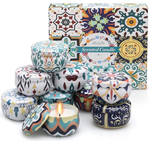 Scented Candles Set,9 Pack Candles Gifts for Women, Natural Soy Wax Candle with 8% Essential Oil,200 Hour Burn Time,Aromatherapy Candle for Home,Stress Relief Gifts for Her Birthday,Christmas