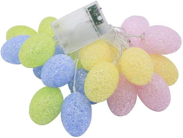 Easter Plastic Pastel Colorful Egg LED Lights Holiday Supplies Green Yellow Pink Lantern Decor Happy Easter Egg Decoration