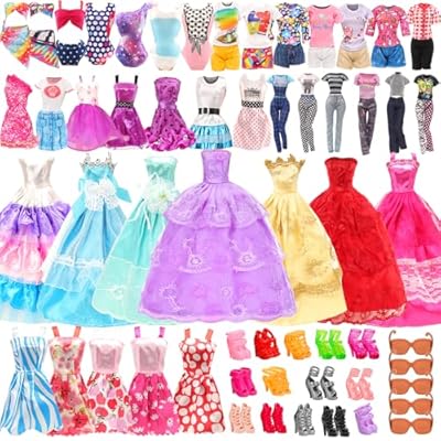 Miunana 35 Accesorios para 11.5 Pulgadas 28 - 30 cm Dolls Muñeca = 5 Vestidos De Moda + 4 Ropas + 3 Vestidos + 5 Mini Vestidos + 3 Trajes De Baño + 15 Accesorios Estilo Aleatorio