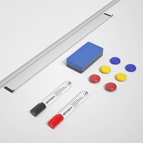 Miniatura 9 de Pizarra blanca magnética de borrado en seco, pizarra blanca de 46 x 33 pulgadas, tablero grande de pared de 4 x 3 con marco de aluminio plateado, 1