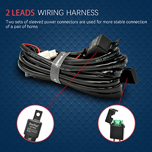 Wowled Laser Horn Rocker Switch, Waterproof Train Horn Wiring Kit, Led Illuminated Backlit + Relay Wiring Harness Kit For Truck Car Boat Suv Atv Ute 4X4 On/Off Toggle Switch #TOP3