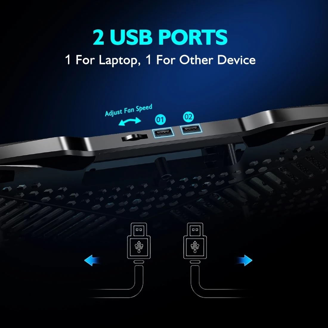 Laptop Cooler podstawka pod laptopa Podkładka chłodząca do laptopa 5 dużych wentylatorów do 10-17-calowej chłodziarki do notebooka do gier, z 5 regulacją wysokości, 2 portami USB