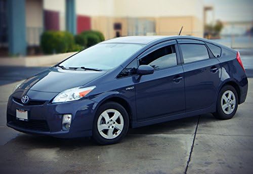 WellVisors Window Visors Wind Deflectors Compatible with Toyota 2010-2015 Prius with Black Trim Rain Guards 3-847TY023