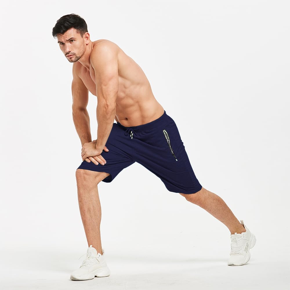 ZOXOZ Pantaloncini Sportivi Uomo Cotone Pantaloni Corti Shorts Uomo con Tasche