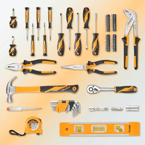 TOLSEN Tool Set Home Mechanic Tool Kit, Screwdriver,Hammer, Ratchet - image 7