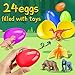Ochido Prefilled Easter Egg Toy- 24 Easter Eggs with Animal+Dinosaur,Boy Easter Basket Stuffers for Kids,Easter Egg Hunt Game,Fillers Easter Egg for Toys Inside Bulk,Easter Gifts for Kids,Easter Party Favors