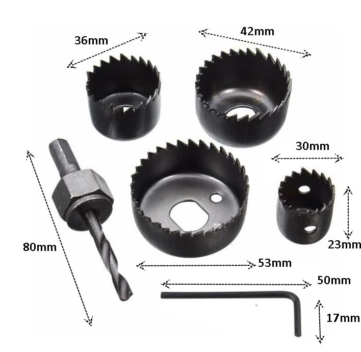 Inditrust New 6 Month Warranty 10mm Reversible Electric drill machine 400W with 1pc Masonry 5pc Wood 6pc Hole saw 13pc HSS Woo Drill bit set (Pack of 5) Pistol Grip Drill (BLUE) 100% Copper Winding - Image 9 thumbnail