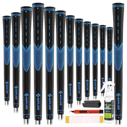 SAPLIZE Golfgriffe 13er-Set mit komplettem Regripping-Kit, Midsize, Golfschlägergriffe aus Gummi, Blau