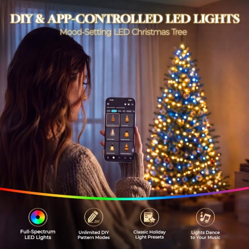 HOLLO STAR 6ft Prelit Christmas Tree, Multi-Color RGBW Lights,App Control - image 5