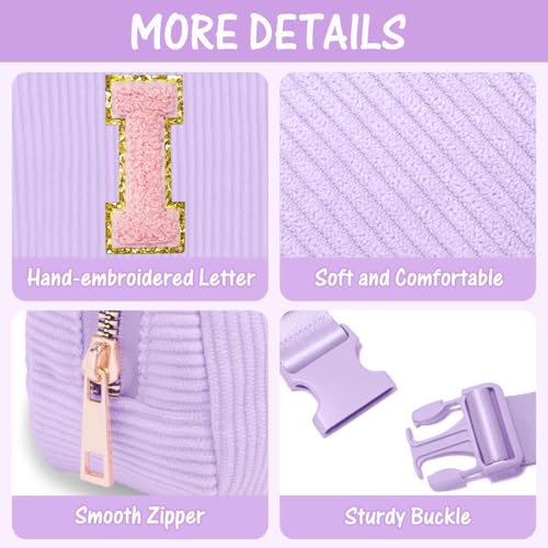 Image of Gitus Initial Fanny Pack Belt Bag Crossbody Bag for Teen Girls Birthday Gifts - Trendy Stuff Personalized Gifts Preppy Stuff (Lavender-I)