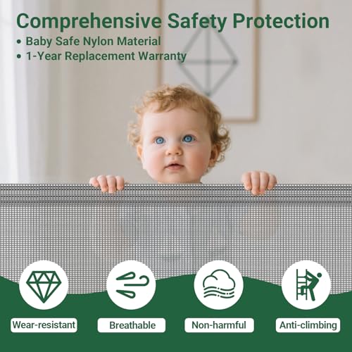 Ycozy Treppenschutzgitter Türschutzgitter Ausziehbar 0-140 cm Kinderschutzgitter Einhändiges Öffnen Absperrgitter für Baby und Haustiere Schutzgitter Treppe Innen Außenbereich (Grau)