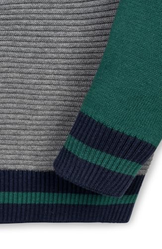 Image of Hope & Henry Boys' Long Sleeve Crew Neck Pullover Sweater | Premium Organic Cotton Pullover With A Soft Henley And Cozy Quilted Knit | Quality Construction Built For Cool-Weather
