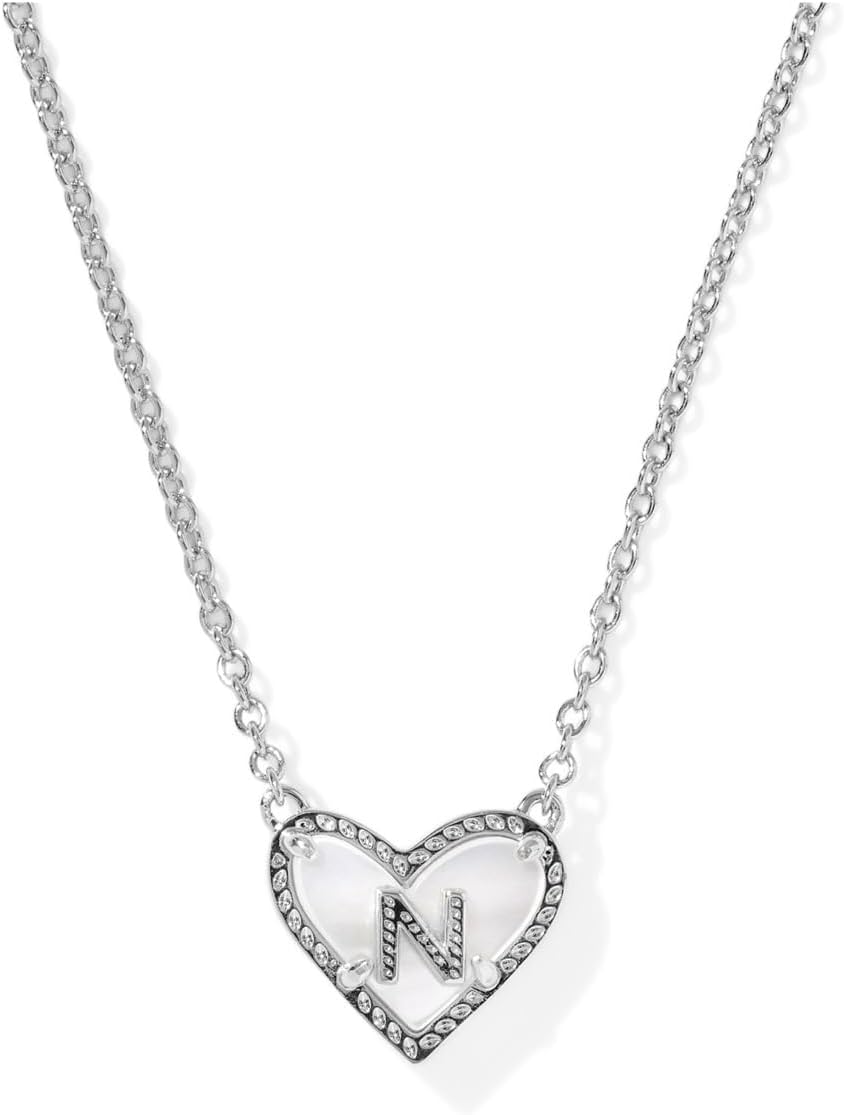 Heart Letter Silver Short Pendant Necklace