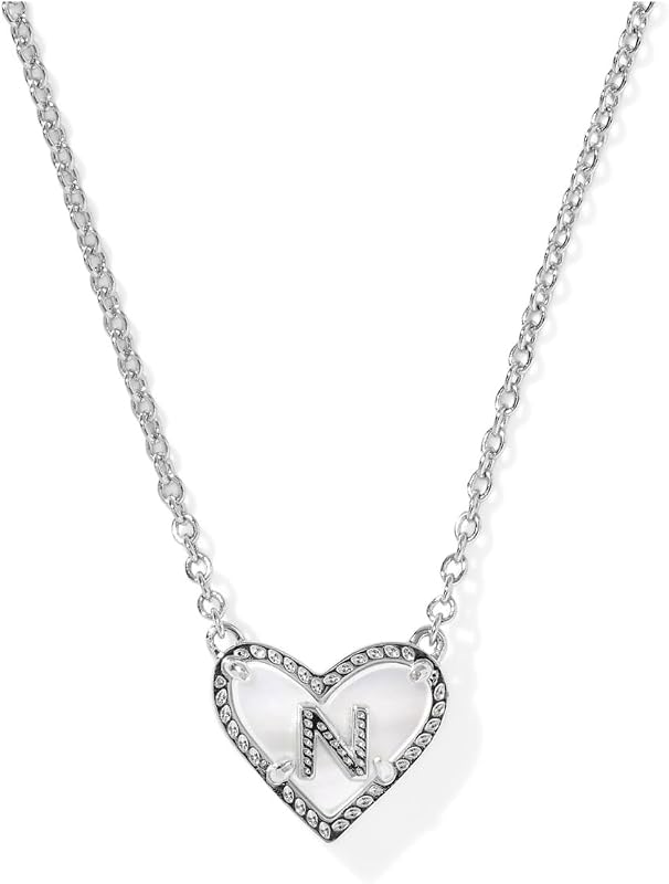 Heart Letter Silver Short Pendant Necklace