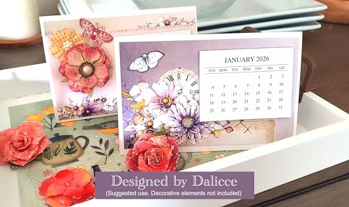 2026 Scrapbook Calendar Minis (12-Pack), Tear off Refill Pads for Scrapbooking, Crafts, Manual Projects, 2.25 x 3 Inches for Friends and Family (Black)