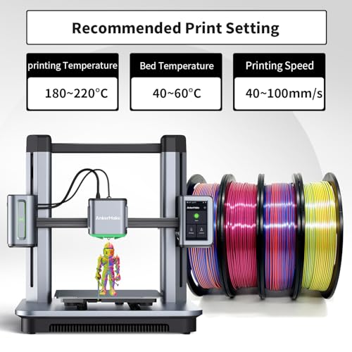Image of YOUSU 3D Printer Filament Tri Color Silk PLA Filament 1.75mm, 3D Printing Filament Bundle,Multicolor Filament Like Rainbow PLA, 250g X 4 Pack.