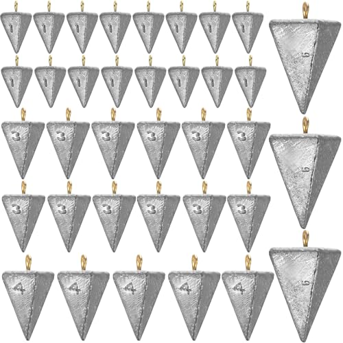 Poids de pêche pyramidaux lot de 27 plombs triangle mer et surf