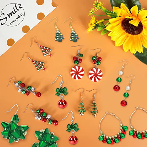 Christmas Earrings For Girls Hypoallergenic Christmas Tree Earrings Dangle Earrings Snowflake Jingle Bell Earrings For Women Holiday Jewlery Gift For Teen Girls (9 Pairs) #TOP2