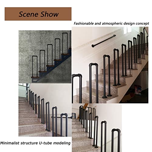 Rampe industrielle pour escalier extérieur en U de 85 cm avec son kit de fixation complet - 5