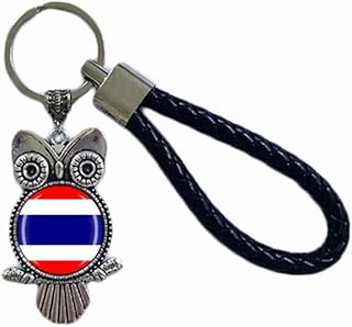 Time Traveler Go Thailandia Creativo Animale Gufo Bandiera Nazionale Portachiavi Zaino Ciondolo Portachiavi Regalo Borsa Decorazione Viaggio Souvenir