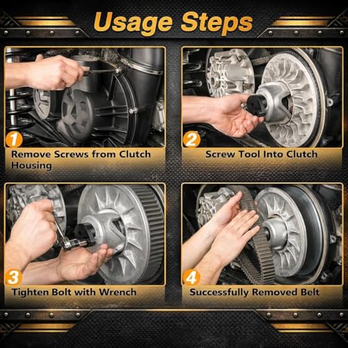 Image of EVRBUL Belt Removing Tool Fit for Can-Am Defender HD10 Pro Maverick 2006-2021 Compatible with Can-Am Maverick X3 Turbo MAX 2017-2020 Fits 72 inch /64 inch Wheel Base Width Replace # 708200720 52900008 (Black)