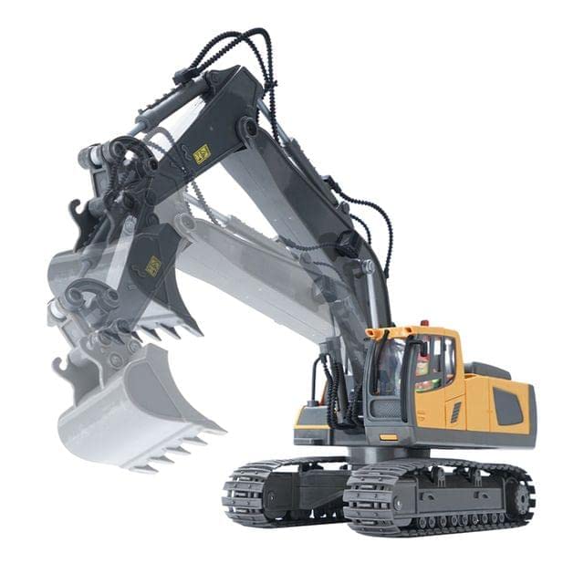 Image of Remote Control Excavator Toy for 6-12 Yr Boys, Best Birthday Gifts for Kids 7 8 9 10 11 Year Old, Rc Construction Toys with Metal Shovel (Remote Control Excavator (Yellow))